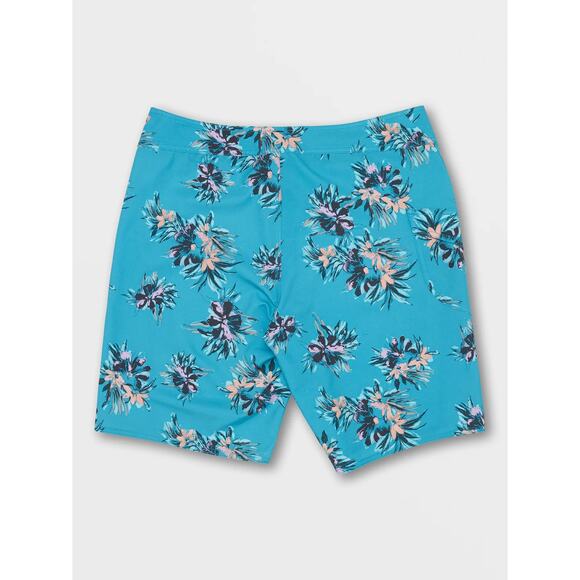 Volcom Mens Shorts Sz 29 Board Manic 2 Trunks‎ Blue Combo 4 Peach Floral NEW - Picture 4 of 8